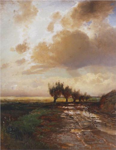 (image for) Handmade oil painting Copy paintings of famous artists Savrasov's Painting Artwork, Country Road, 1873 - Click Image to Close