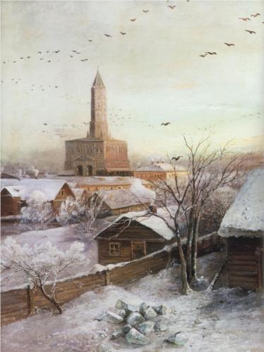 (image for) Handmade oil painting Copy paintings of famous artists Alexey Savrasov's Art, Early Spring Flood, 1868 - Click Image to Close