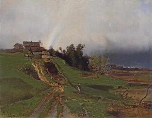 Reproduction of Alexey Savrasov's Painting, Rainbow, 1875 Reproduction of Alexey Savrasov's Painting, Rainbow, 1875
