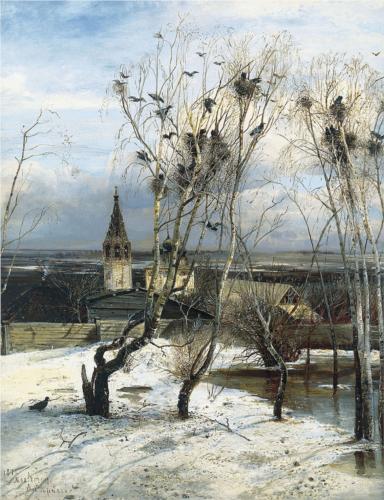 (image for) Handmade oil painting Copy paintings of famous artists Savrasov's Painting, Rooks Have Returned, 1871