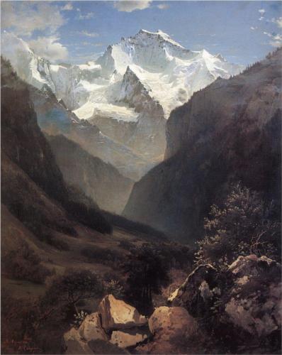 (image for) Handmade oil painting Copy paintings of famous artists Savrasov's Type In The Swiss Alps Mount