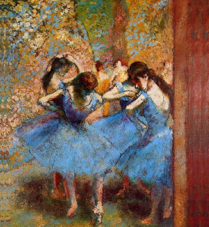(image for) Handmade oil painting Copy paintings of famous artists Edgar Degas Art Dancers in Blue