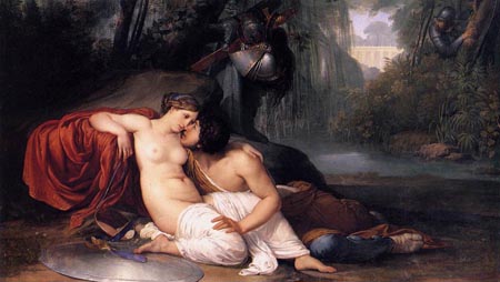 (image for) Handmade oil painting Copy paintings of famous artists Francesco Hayez's paintings Rinaldo and Armida - Click Image to Close
