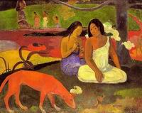 Paul Gauguin painting artwork Arearea (aka Joyousness) 1892 Paul Gauguin painting artwork Arearea (aka Joyousness) 1892