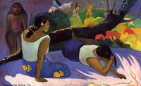 Paul Gauguin painting artwork Arearea no varua ino 1894 Paul Gauguin painting artwork Arearea no varua ino 1894