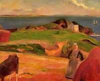 Paul Gauguin art Landscape at le Pouldu the Isolated House 1889 Paul Gauguin art Landscape at le Pouldu the Isolated House 1889