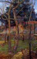 Reproduction of Paul Gauguin painting artwork Bare Trees 1885 Reproduction of Paul Gauguin painting artwork Bare Trees 1885