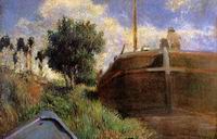 Reproduction of Paul Gauguin painting artwork Blue Barge 1882 Reproduction of Paul Gauguin painting artwork Blue Barge 1882