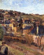 Reproduction of Paul Gauguin painting art Blue Roofs Rouen 1884 Reproduction of Paul Gauguin painting art Blue Roofs Rouen 1884