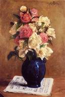 Paul Gauguin painting Boquet of Peonies on a Musical Score 1876 Paul Gauguin painting Boquet of Peonies on a Musical Score 1876