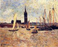 Reproduction of Paul Gauguin painting art Bordeaux Harbor 1886 Reproduction of Paul Gauguin painting art Bordeaux Harbor 1886