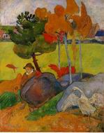 Paul Gauguin painting artwork Breton Boy in a Landscape 1889 Paul Gauguin painting artwork Breton Boy in a Landscape 1889