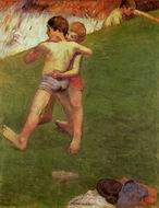 Reproduction of Paul Gauguin painting Breton Boys Wrestling 1888 Reproduction of Paul Gauguin painting Breton Boys Wrestling 1888