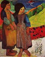 Reproduction of Paul Gauguin art Breton Girls by the Sea 1889 Reproduction of Paul Gauguin art Breton Girls by the Sea 1889