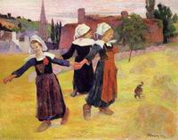 Paul Gauguin Breton Girls Dancing (aka Dancing a Round in the Paul Gauguin Breton Girls Dancing (aka Dancing a Round in the
