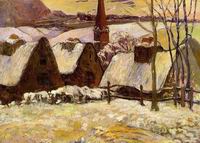 Paul Gauguin paintings artwork Breton Village in the Snow 1894 Paul Gauguin paintings artwork Breton Village in the Snow 1894
