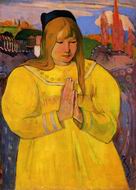 Paul Gauguin paintings artwork of Breton Woman in Prayer 1894 Paul Gauguin paintings artwork of Breton Woman in Prayer 1894