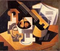 Reproduction of Guitar and Fruit Bowl on a Table 1918 Reproduction of Guitar and Fruit Bowl on a Table 1918