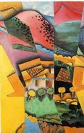 Reproduction of landscape at Ceret sunset 1913 Reproduction of landscape at Ceret sunset 1913