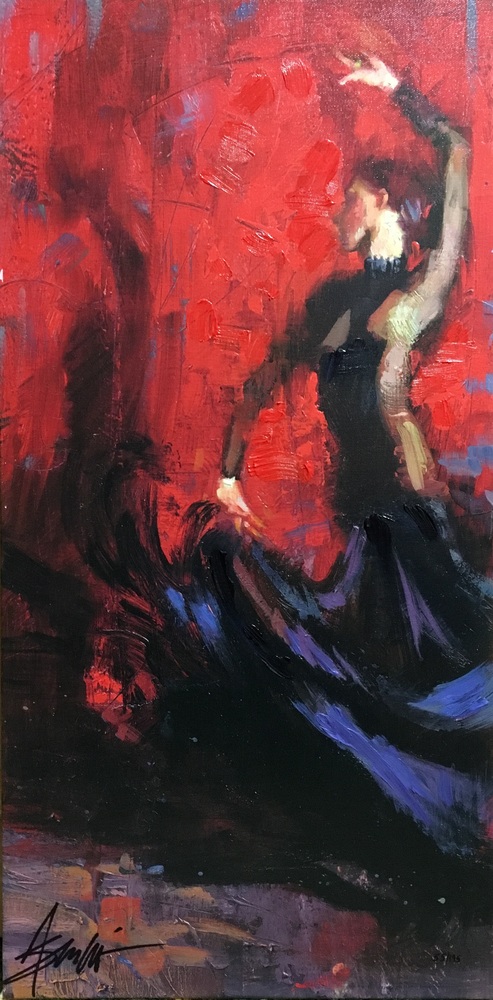 (image for) Handmade oil painting Copy paintings of famous artists Henry Asencio's paintings Flamenco - Click Image to Close