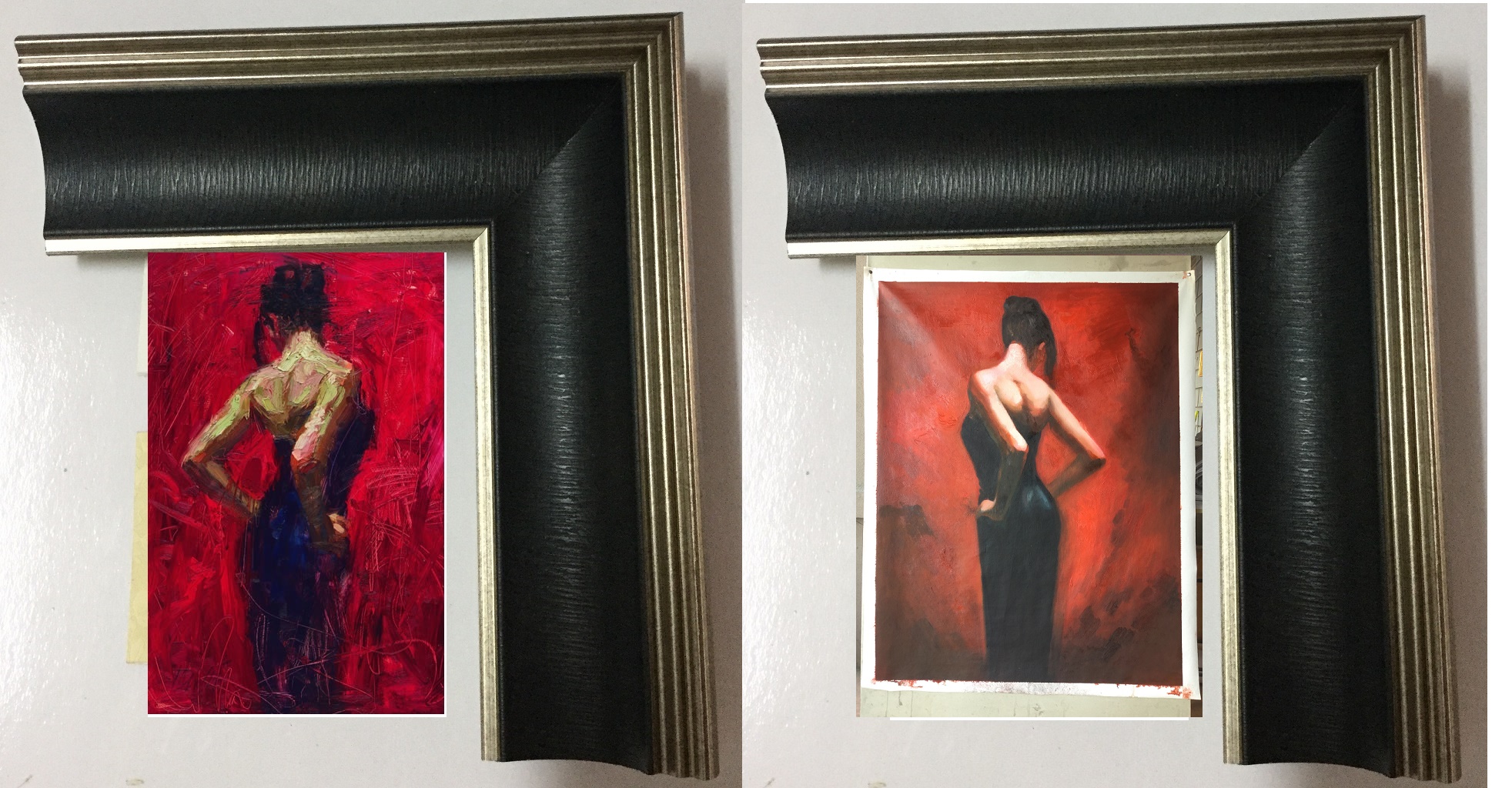 A pair of 16x24" framed Reproductions Henry Asencio's elegance, Handmade paintings of famous artists for sale, oil painting framed canvas for living room (image for) A pair of 16x24" framed Reproductions Henry Asencio's elegance, Handmade paintings of famous artists for sale, oil painting framed canvas for living room