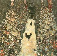 (image for) Gustav Klimt Paintings Artwork Garden Path with Chickens 1916