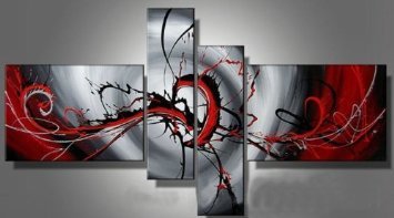 (image for) Passion color Modern Abstract Oil Painting on canvas 4 pics - Click Image to Close
