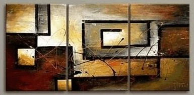 (image for) Modern Painting Wall Decor Stretched and Framed 3 Piece Canvas
