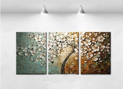 (image for) Beautiful modern abstract wall art oil painting on canvas 3 pics