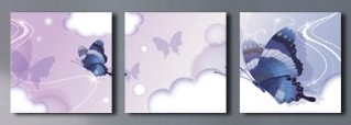 (image for) Blue Butterfly In The Dream Modern Abstract Oil Painting