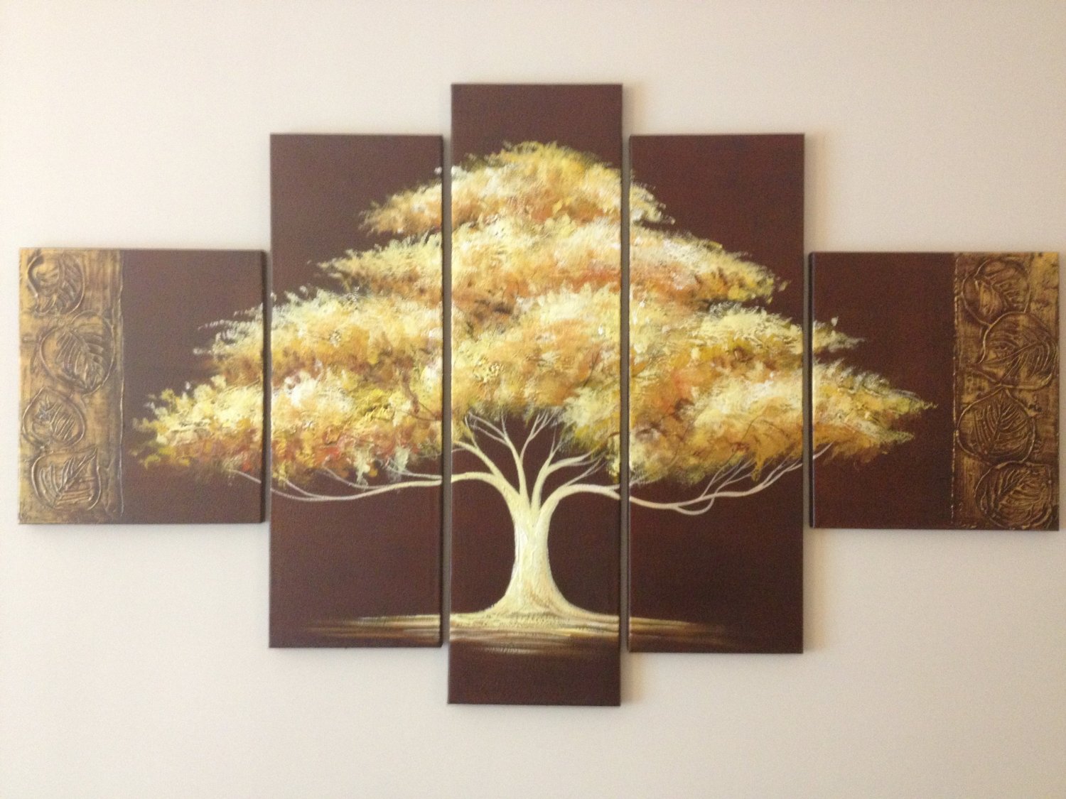 (image for) Tree of Life Modern Abstract Oil Painting on canvas 5 pcs