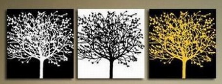 (image for) Modern Abstract oil painting on canvas 3 pcs of Trees