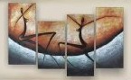 (image for) Art-Modern Abstract Oil Painting on canvas 4 pcs Dancing