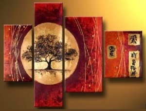 (image for) Grace love Modern Abstract Oil Painting on canvas 4 pcs