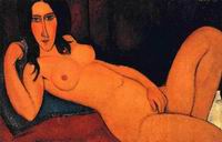 (image for) Amedeo Modigliani paintings Reclining Nude with Loose Hair 1917