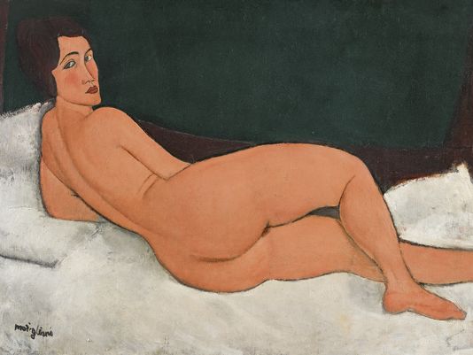 (image for) Modigliani paintings 1917 Nu couche a reclining nude woman - Click Image to Close