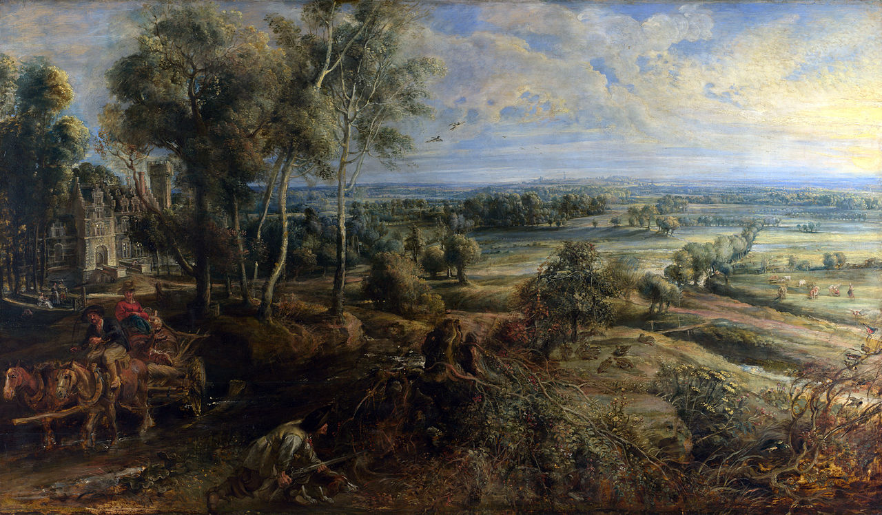 Peter Paul Rubens -The Château de Steen with Hunter, c. 1635–8 Peter Paul Rubens -The Château de Steen with Hunter, c. 1635–8