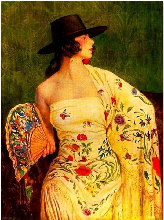 (image for) Handmade oil painting Copy paintings of famous artists Girl From Andalusia - Click Image to Close