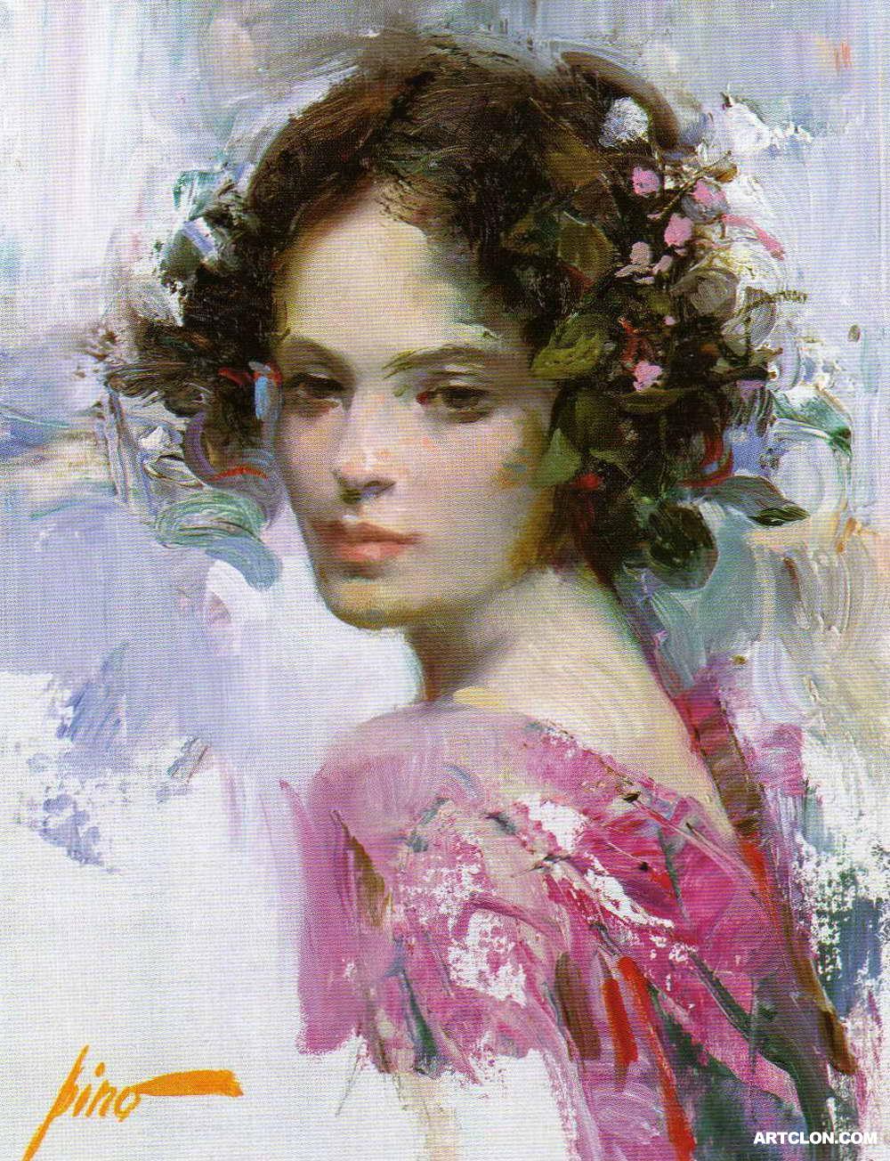 (image for) Pino Daeni paintings, Handmade oil painting Copy paintings of famous artists Pino Daeni's artwork - Click Image to Close