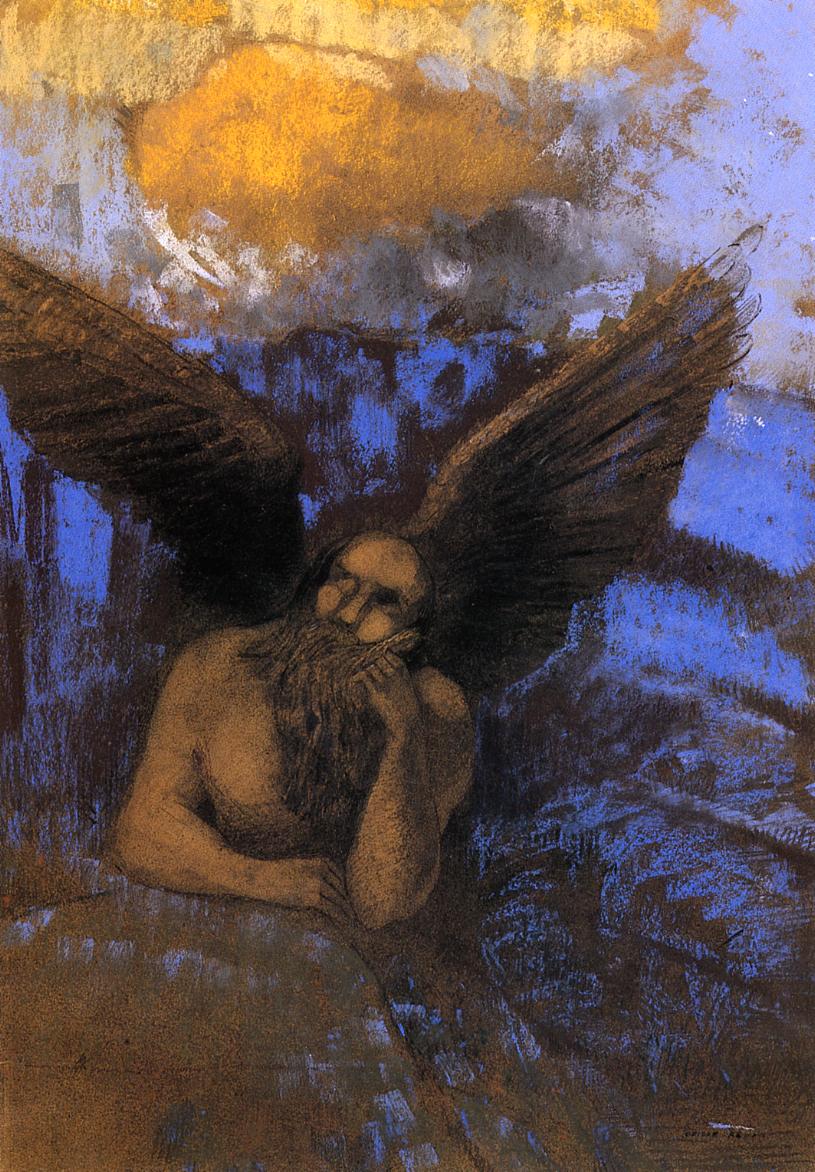 (image for) Handmade oil painting Copy paintings of famous artists Odilon Redon's art, Aged Angel