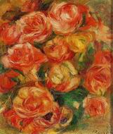 (image for) Handmade oil painting Copy paintings of famous artists Pierre-Auguste Renoir artwork A Bowlful of Roses
