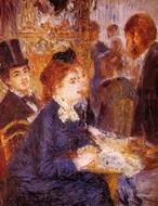 Pierre-Auguste Renoir paintings artwork At the Cafe 1876-1877 Pierre-Auguste Renoir paintings artwork At the Cafe 1876-1877