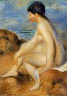 Pierre-Auguste Renoir paintings artwork Bather 1892-1893 Pierre-Auguste Renoir paintings artwork Bather 1892-1893
