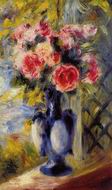 Pierre-Auguste Renoir art Bouquet of Roses in a Blue Vase 1892 Pierre-Auguste Renoir art Bouquet of Roses in a Blue Vase 1892