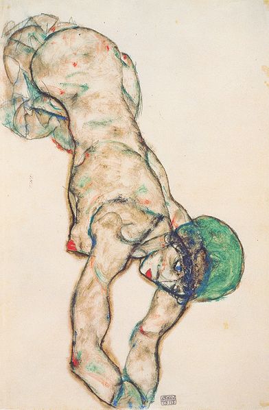 (image for) Reproduction Egon Schiele's Woman in green bonnet, 1914