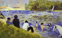 Reproduction of Bathers (Study For Bathers At Asnieres) 1883-84 Reproduction of Bathers (Study For Bathers At Asnieres) 1883-84