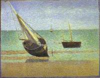 Reproduction of Boats Bateux Maree Basse Grandcamp 1885 Reproduction of Boats Bateux Maree Basse Grandcamp 1885