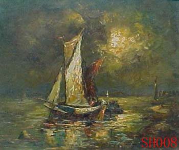 Non-Famous Artist or Original painting on canvas:SeascapeSH008 Non-Famous Artist or Original painting on canvas:SeascapeSH008