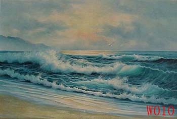 Non-Famous Artist or Original painting on canvas: SeascapeW010 Non-Famous Artist or Original painting on canvas: SeascapeW010