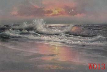 Non-Famous Artist or Original painting on canvas: SeascapeW013 Non-Famous Artist or Original painting on canvas: SeascapeW013